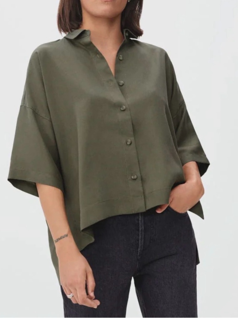 Everlane Drapey Square Shirt Short Sleeve - Size XS